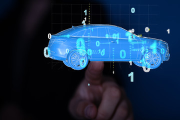 digital car technology smart in virtuel room