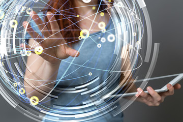 Digital Network and data concept