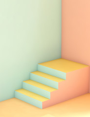 stair background for mockup product design,3d rendering,3d illustration