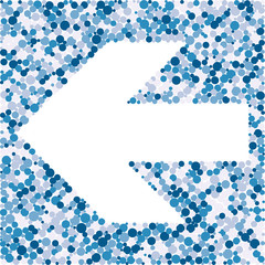 Left arrow color distributed circles dots illustration