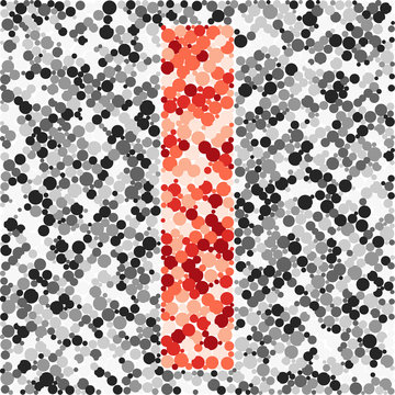 i letter color distributed circles dots illustration