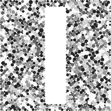 i letter color distributed circles dots illustration