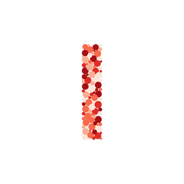 i letter color distributed circles dots illustration