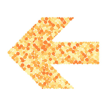Left arrow color distributed circles dots illustration