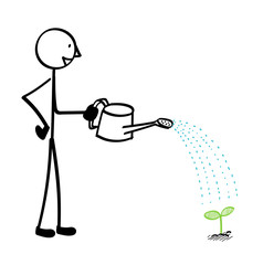 A person who gives water to buds