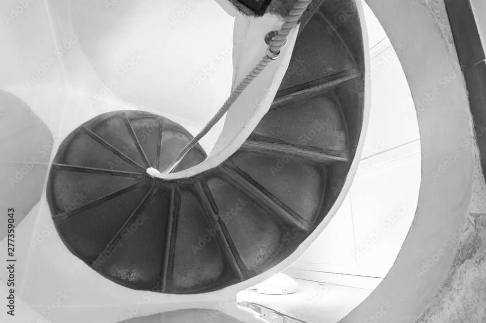 Poster Old Spiral Staircase. Building abstract background pattern
