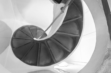Old Spiral Staircase. Building abstract background pattern