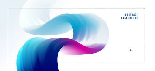 3D fluid gradient color vector abstract background, dimensional dynamic shape in motion, flowing colors design element, trendy modern style.