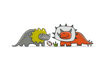 Funny dinosaurs, childish style for your design