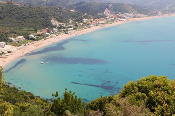 Panoramic view of Agios Georgios beach corfu greece