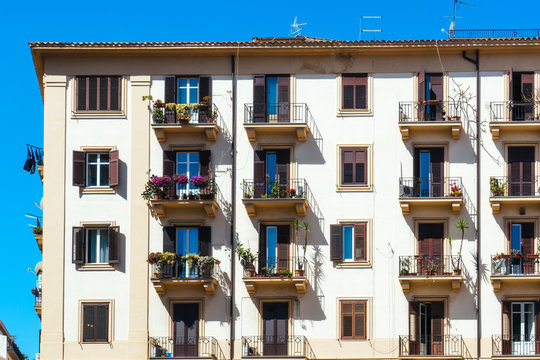 Facades of buildings, Italian street scene