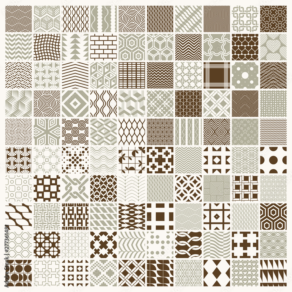 Poster vector graphic vintage textures created with squares, rhombuses and other geometric shapes. 100 seam