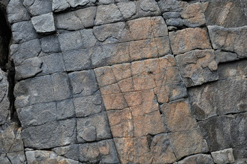 The texture of the mountain stone.