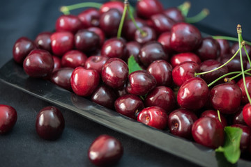 Ripe sweet cherry. Berries close up.