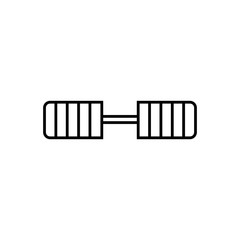 Dumbbells monochrome icon in line style isolated on white background, symbol of equipment for training in the gym. Simple dumbbells illustration.- vector. Gym, Workout, bodybuilding icon.
