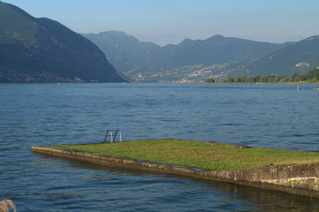 lke,panorama,outdoor,water,italy,iseo,sky, mountain, nature, beach,lue,