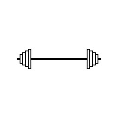 Barbell icon in line style isolated on white background. Gym, workout, fitness simple sign, symbol and logo.- vector
