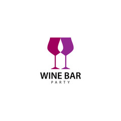 Wine Bar Party Logo Design