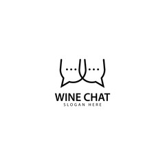 Wine Chat Logo Design Icon