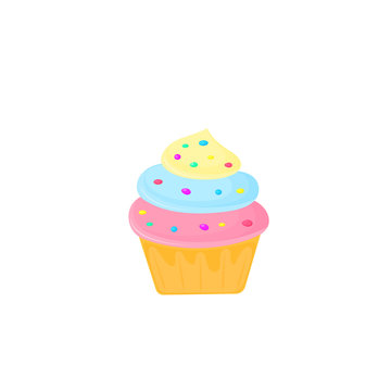 cupcake. sweet food. dessert vector isolated on white background