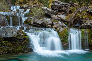 Falls on Arazas River at Gradas De Soaso, Ordesa and Monte Perdido National Park, Huesca, Spain