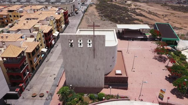 Modern catholic church in Adeje, Tenerife island