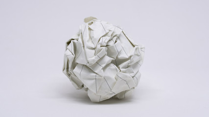 Crumpled Paper Ball On White Background 