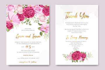beautiful wedding invitation card floral frame template