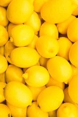 Pile of fresh yellow lemons