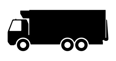 Silhouette of a truck on a white background.
