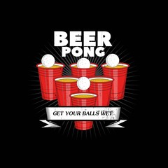 beer pong beverage liquor funny party design