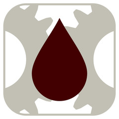 Obraz premium The pair of gears and a drop of oil.