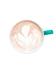Fototapeta na wymiar Cup of hot coffee isolated white background