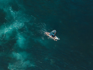 Obraz na płótnie Canvas Aerial view of surfer