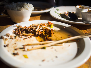 empty dish of chineese food