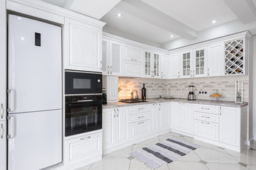 modern white wooden kitchen interior
