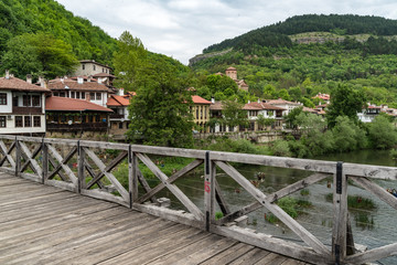 Vladishki Bridge or Bishop`s Bridge, medieval bridge through the River Yantra. Veliko Tarnovo, Bulgaria