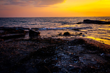 Obraz premium Early dawn, sunrise, morning over Mediterranean sea