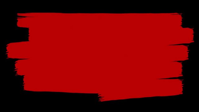 Abstract 2D animation of red hand-painted zigzag brush strokes. Transparent background ProRes 4444 with alpha channel in 4k UHD resolution version.
