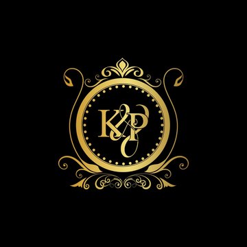 K & P / KP logo initial vector mark. Initial letter K and P KP logo luxury  vector mark, gold color elegant classical symmetric curves decor. Stock  Vector | Adobe Stock