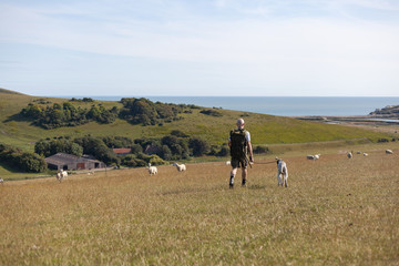 One man and his dog on the South Downs way