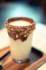 Fresh milk and chocolate, coffee cafe