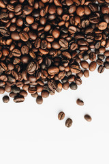 Close-up view of roasted coffee beans