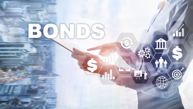 Bond Finance Banking Technology Business concept. Electronic Online Trade Market Network.