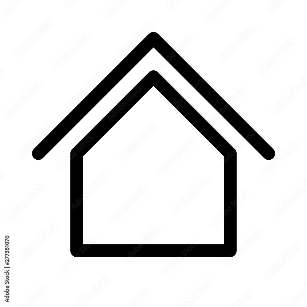 Poster home sign. symbol of house. outline modern design element. simple black flat vector icon with rounde