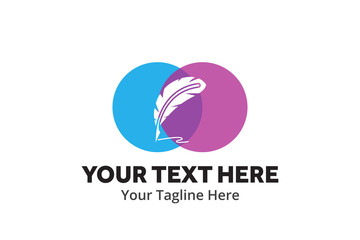 write logo , writer logo ,write icon writer icon flat style design with color for identity , business and button