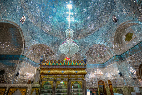 08/05/2019 Yazd,.Yazd province.Iran, Interior Imam Zadeh Jafar mosque, incredibly adorned with a huge amount of silver