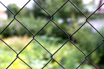 Green fence netting, metallic wire chain link fence