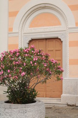 Fototapeta na wymiar St Mor Church entrance in Izola, Slovenia