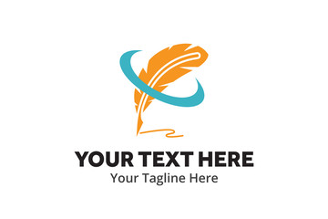 write logo , writer logo ,write icon writer icon flat style design with color for identity , business and button